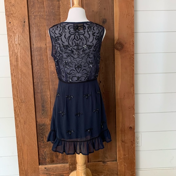 New Friends Colony Beaded Mini Dress Navy Size S - Picture 4 of 5